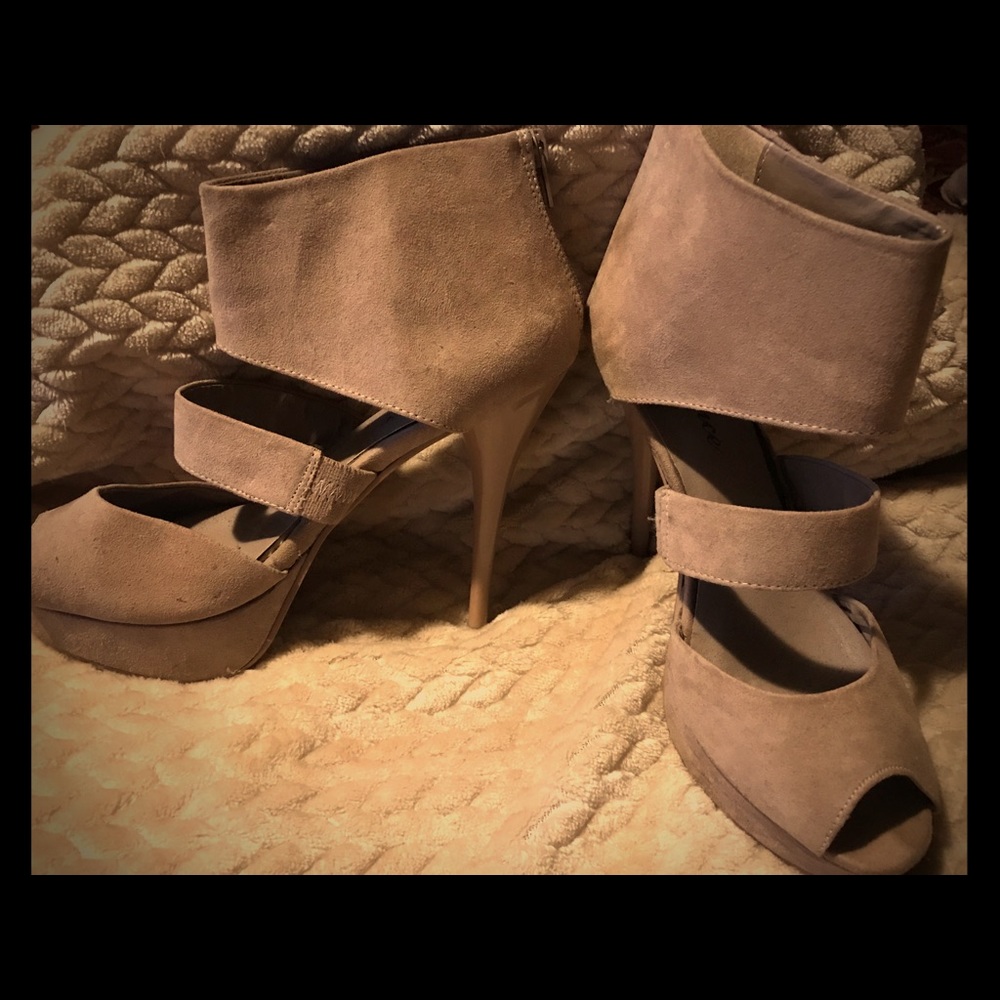 Strappy Suede Heels